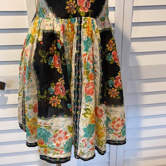 Ecote Pre Loved Boho colorful with open back lined with adjustable Straps Dress. - Picture 3 of 10